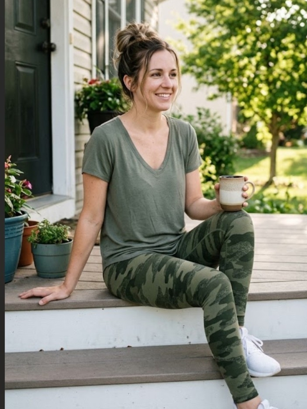 SO Olive Camo Leggings - Green